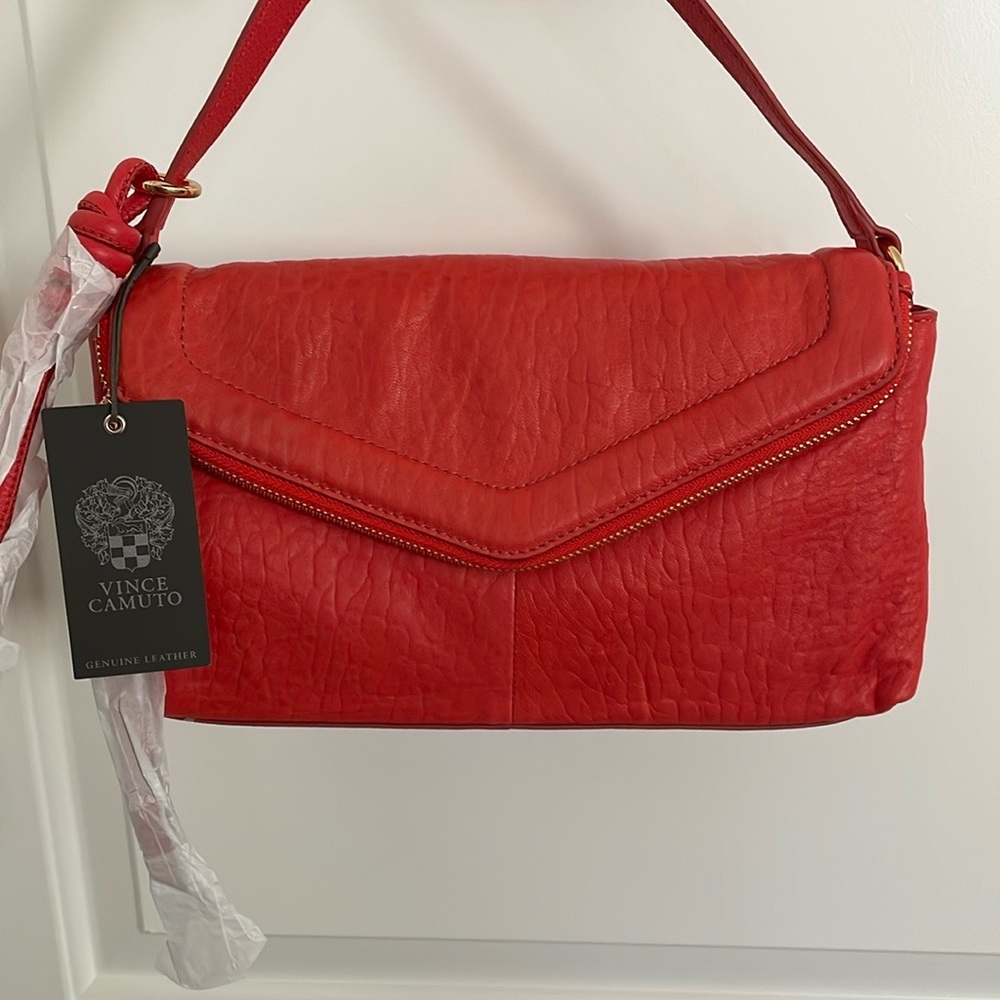 Vince Camuto Bubble Lamb Leather Flap Crossbody